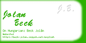 jolan beck business card